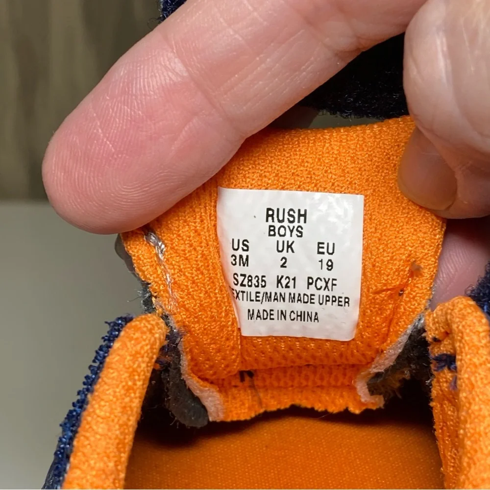 Surprize by Stride Rite Navy Rush Baby Boy 3M Brand New Blue Gray Orange